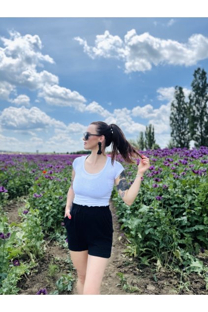 Dámské Triko BASIC WHITE (krátký rukáv) (Velikost Dámské M)