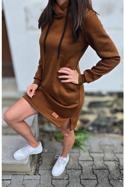Mikinošaty WARM HNĚDÁ (VELIKOST 34)