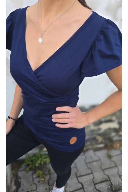 Dámské tričko DAISY navy / kojicí (VELIKOST 34)