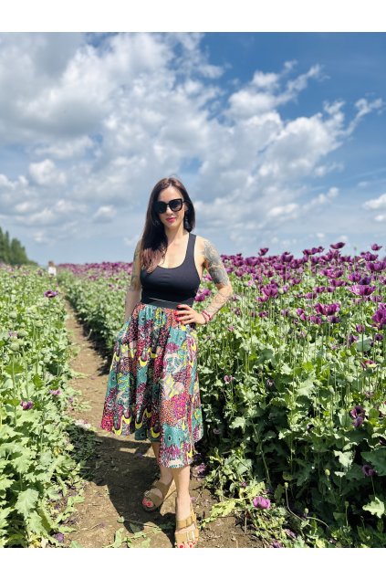 DÁMSKÁ BAVLNĚNÁ SUKNĚ s rozparkem SURVIVOR (Velikost Dámské L)