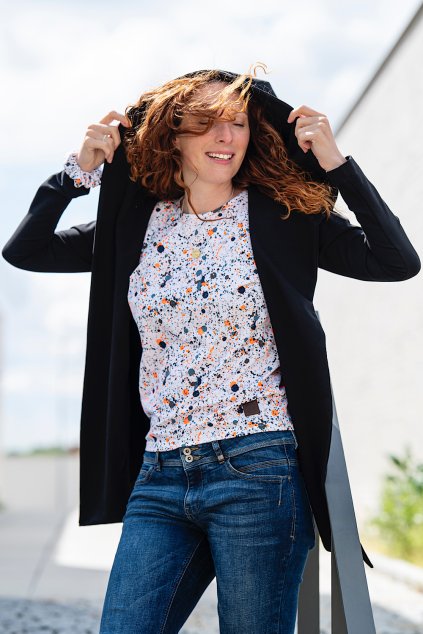 Elegantní tričko se zdůrazněnými rameny The Power Tee BAVLNA urban splash (Velikost L)