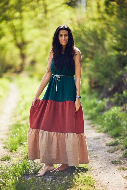 DÁMSKÉ Šaty MARSEILLE TRIPLE COLOR mušelín (Velikost Dám. XS/S)
