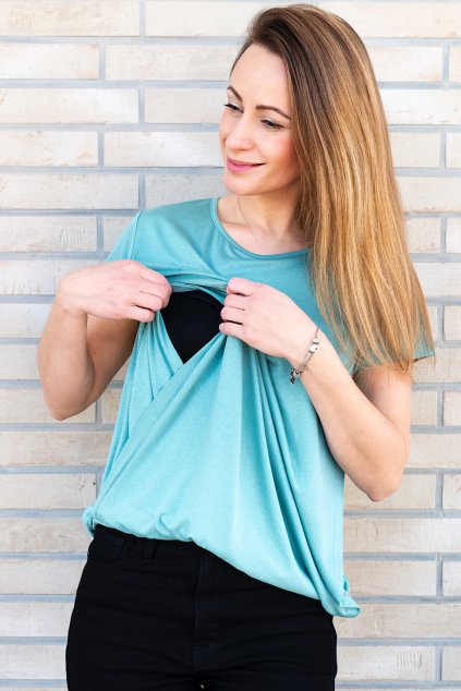 Kojicí halenka Zara VISKÓZA mint (Velikost L)