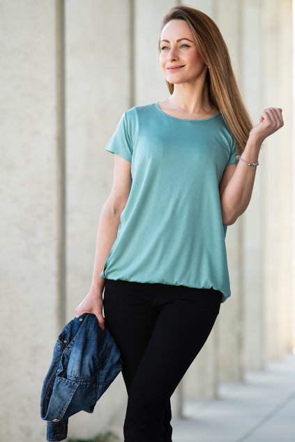 Kojicí halenka Zara VISKÓZA mint (Velikost L)