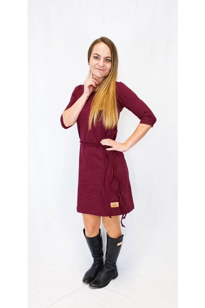 šaty/tunika vínová