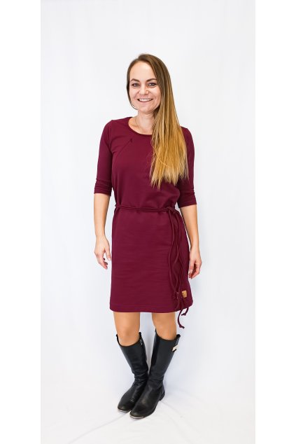 Šaty/tunika dámská BORDO kojicí (VELIKOST 34)