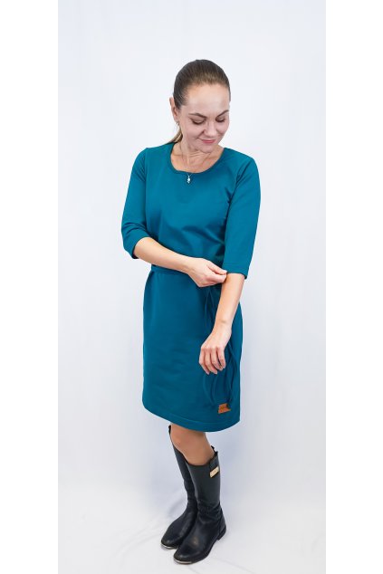 Šaty/tunika dámská TEAL 3/4 rukáv (VELIKOST 34)
