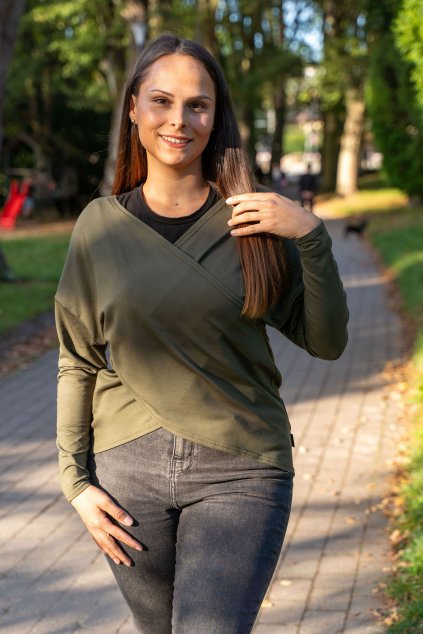 Dámský bambusový zavinovací top – khakixxlarge