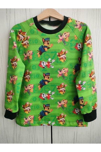 TRIČKO TLAPKY NA ZELENÉ VEL. 110/116 (Velikost 110/116, Rukáv Dlouhý)