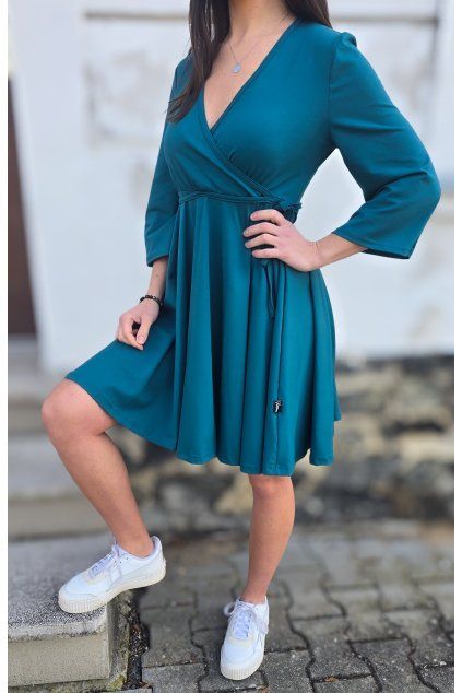 Šaty SOFIE teal (VELIKOST 34)