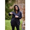 Dámská Kojicí mikina se skrytými zipy ATLANTIC Black (mikina vhodná na kojení i jako těhotenská) (Velikost Dámské XS/S)
