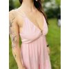Lehoučké DÁMSKÉ Viskózové Šaty VAMP SHORT LIGHT PINK (Velikost Dámské S)