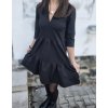 Dámské teplákové BOHO šaty BLACK (VELIKOST 34, DÉLKA RUKÁVU 3/4 RUKÁV)
