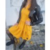 Dámské teplákové BOHO šaty MUSTARD (VELIKOST 34, DÉLKA RUKÁVU 3/4 RUKÁV)