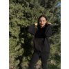 Dámská Kojicí mikina se skrytým zipem HOODIE SHINY Black (Velikost Dámské XS/S)