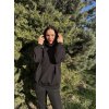 Dámská Kojicí mikina se skrytým zipem HOODIE SHINY Black (Velikost Dámské XS/S)