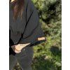 DÁMSKÝ OVERSIZE TOP Black MUŠELÍN (Velikost UNI)