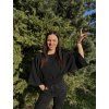 DÁMSKÝ OVERSIZE TOP Black MUŠELÍN (Velikost UNI)