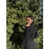 DÁMSKÝ OVERSIZE TOP Black MUŠELÍN (Velikost UNI)