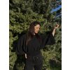 DÁMSKÝ OVERSIZE TOP Black MUŠELÍN (Velikost UNI)