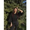 DÁMSKÝ OVERSIZE TOP Black MUŠELÍN (Velikost UNI)