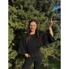 DÁMSKÝ OVERSIZE TOP Black MUŠELÍN (Velikost UNI)