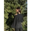 DÁMSKÝ OVERSIZE TOP Black MUŠELÍN (Velikost UNI)