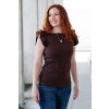 Kojicí tričko volánky BAVLNA dark chocolate (Velikost L)