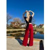 Dámské elegantní kalhoty BUSINESS KARMIN RED LONG (Velikost Dámské S)