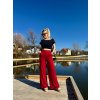 Dámské elegantní kalhoty BUSINESS KARMIN RED LONG (Velikost Dámské S)