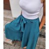 DÁMSKÁ mušelínová kalhotová sukně SMARAGD (VELIKOST 34, DÉLKA MIDI- pod kolena)