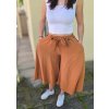 DÁMSKÁ mušelínová kalhotová sukně BRONZ (VELIKOST 34, DÉLKA MIDI- pod kolena)