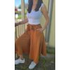 DÁMSKÁ mušelínová kalhotová sukně BRONZ (VELIKOST 34, DÉLKA MIDI- pod kolena)