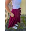 DÁMSKÁ mušelínová kalhotová sukně WINE (VELIKOST 34, DÉLKA MIDI- pod kolena)