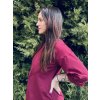 DÁMSKÁ KOJICÍ A TĚHOTENSKÁ TUNIKA SE ZIPY A ROZPARKY RED WINE (Velikost Dámské S/M)