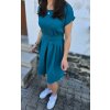 Mušelínové šaty KATE s kapsami SMARAGD (VELIKOST 34)