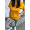 Dámské tričko s lodičkovým výstřihem MUSTARD (VELIKOST 34)