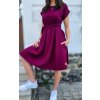 Mušelínové šaty KATE s kapsami WINE (VELIKOST 34)