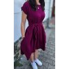 Mušelínové šaty KATE s kapsami WINE (VELIKOST 34)