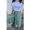DÁMSKÁ mušelínová kalhotová sukně MENTOL (VELIKOST 34, DÉLKA MIDI- pod kolena)