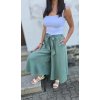 DÁMSKÁ mušelínová kalhotová sukně MENTOL (VELIKOST 34, DÉLKA MIDI- pod kolena)
