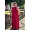 Letní kojící maxi šaty červené společenské těhotenské šaty na svatbu