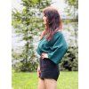 DÁMSKÝ OVERSIZE TOP EMERALD MUŠELÍN (Velikost UNI)