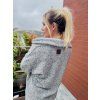 DÁMSKÝ OVERSIZE kabát MELANGE GREY Long (Velikost UNI)