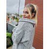 DÁMSKÝ OVERSIZE kabát MELANGE GREY Long (Velikost UNI)