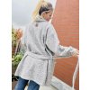 DÁMSKÝ OVERSIZE kabát MELANGE GREY Short (Velikost UNI)