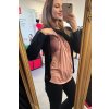 Mateřské tričko Elodie černá / pudrová růžová (Velikost L-XL)