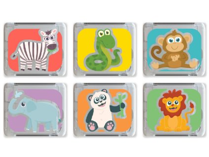 Svítící kostky 6ks zvířata 01