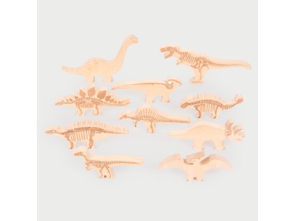 Dřevěné figurky dinosaurů 10ks 01