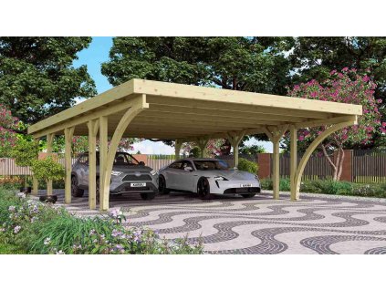 122946 carport karibu classic 3c 61980 ocelove stresni plechy lg3368